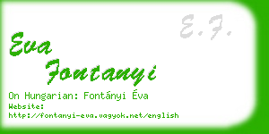 eva fontanyi business card